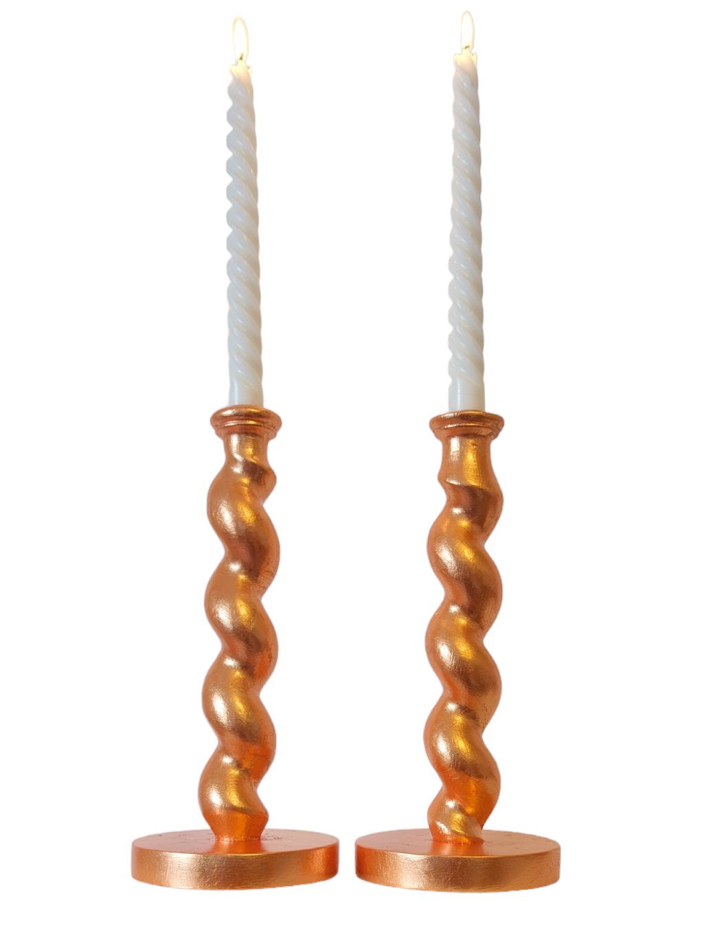 gilded peach candlesticks cutout